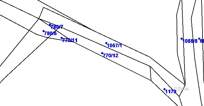Parcela st. 770/12 v KÚ Skořice, Katastrální mapa