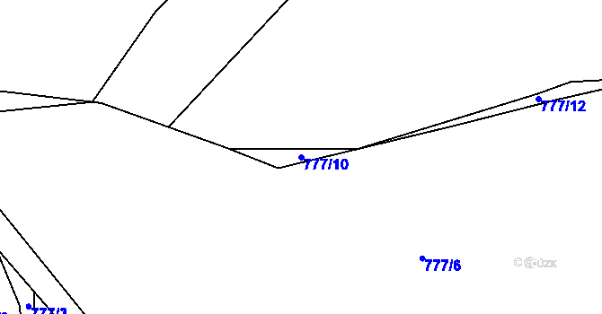 Parcela st. 777/10 v KÚ Skořice, Katastrální mapa