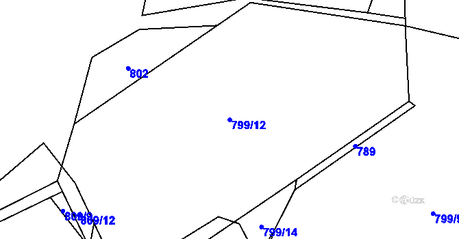 Parcela st. 799/12 v KÚ Skořice, Katastrální mapa