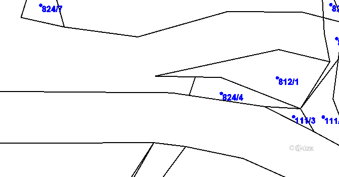 Parcela st. 824/5 v KÚ Skořice, Katastrální mapa