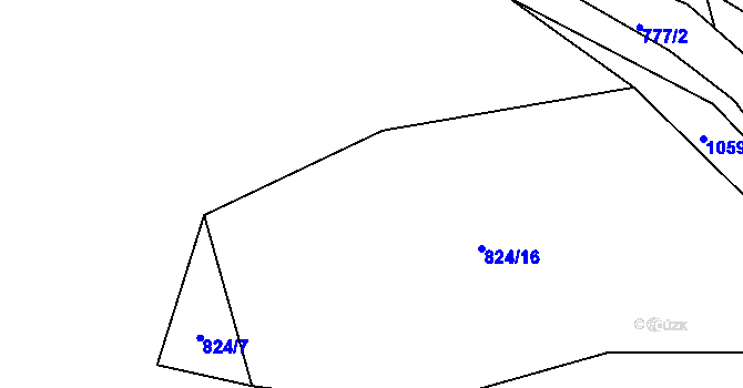 Parcela st. 824/17 v KÚ Skořice, Katastrální mapa