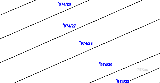 Parcela st. 974/28 v KÚ Skořice, Katastrální mapa
