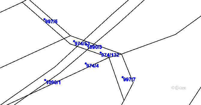 Parcela st. 974/132 v KÚ Skořice, Katastrální mapa