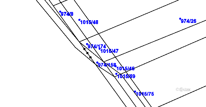 Parcela st. 1015/47 v KÚ Skořice, Katastrální mapa
