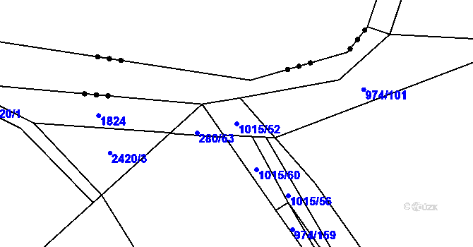 Parcela st. 1015/52 v KÚ Skořice, Katastrální mapa