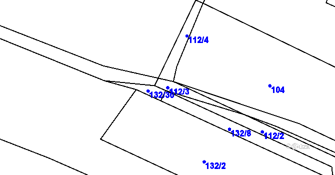 Parcela st. 112/3 v KÚ Skořice, Katastrální mapa