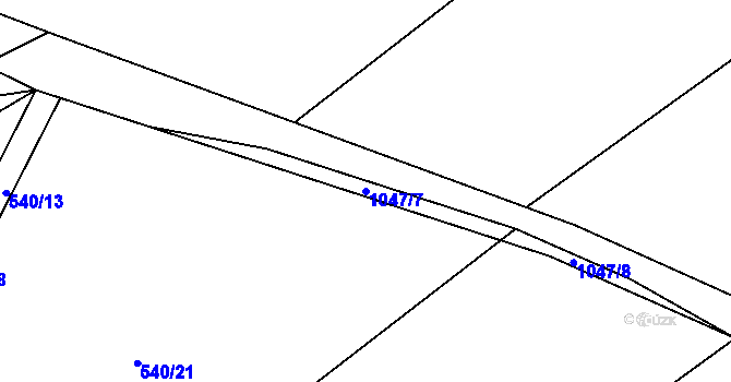 Parcela st. 1047/7 v KÚ Skořice, Katastrální mapa