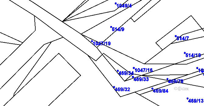 Parcela st. 1047/10 v KÚ Skořice, Katastrální mapa