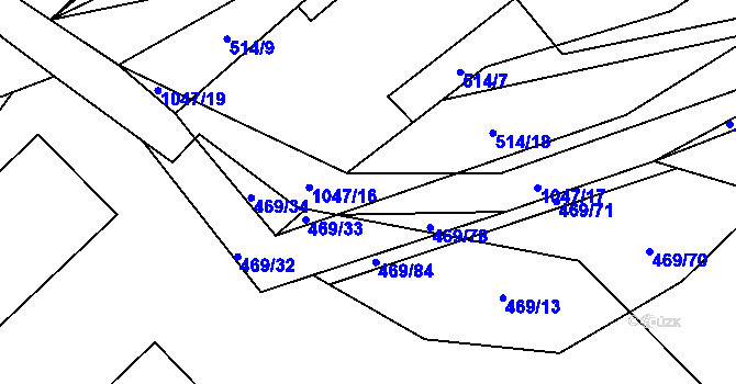 Parcela st. 1047/15 v KÚ Skořice, Katastrální mapa