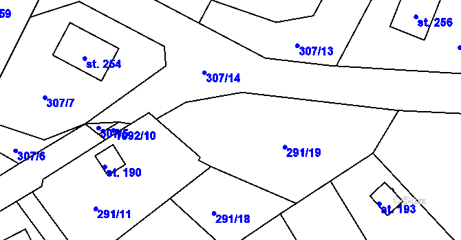 Parcela st. 291/20 v KÚ Skořice, Katastrální mapa