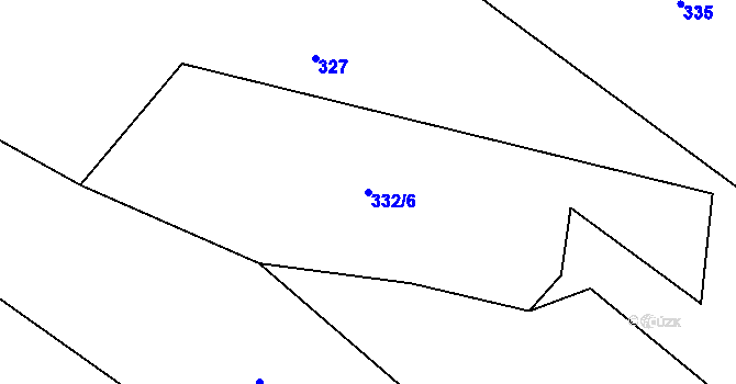 Parcela st. 332/6 v KÚ Skořice, Katastrální mapa