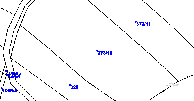 Parcela st. 373/10 v KÚ Skořice, Katastrální mapa