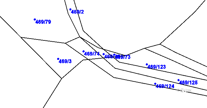 Parcela st. 469/75 v KÚ Skořice, Katastrální mapa