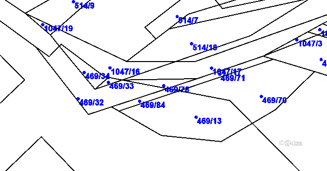 Parcela st. 469/78 v KÚ Skořice, Katastrální mapa