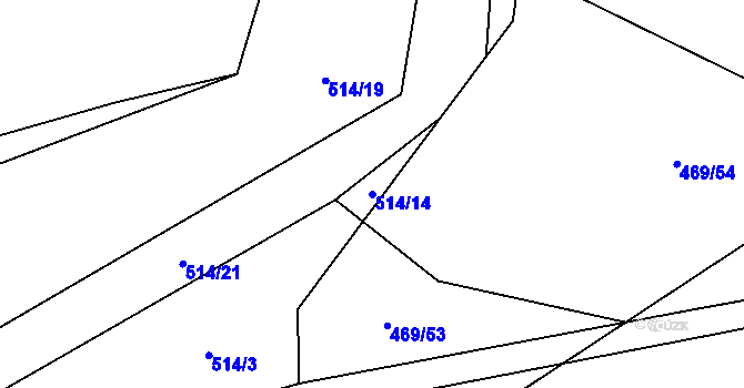 Parcela st. 514/14 v KÚ Skořice, Katastrální mapa