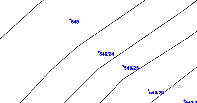 Parcela st. 540/24 v KÚ Skořice, Katastrální mapa