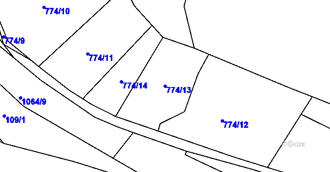 Parcela st. 774/13 v KÚ Skořice, Katastrální mapa