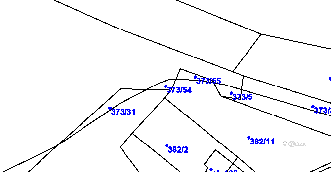 Parcela st. 373/54 v KÚ Skořice, Katastrální mapa