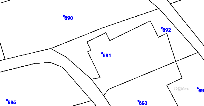 Parcela st. 691 v KÚ Skotnice, Katastrální mapa