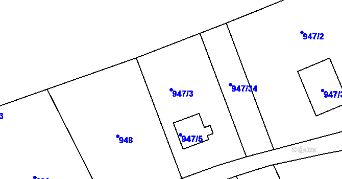 Parcela st. 947/3 v KÚ Skotnice, Katastrální mapa