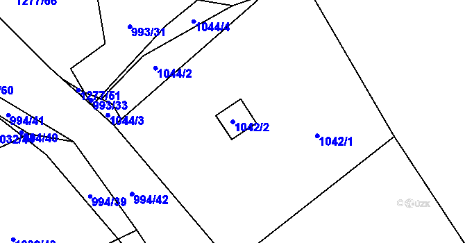 Parcela st. 1042/2 v KÚ Skotnice, Katastrální mapa