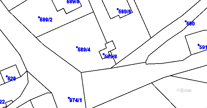 Parcela st. 589/8 v KÚ Skotnice, Katastrální mapa