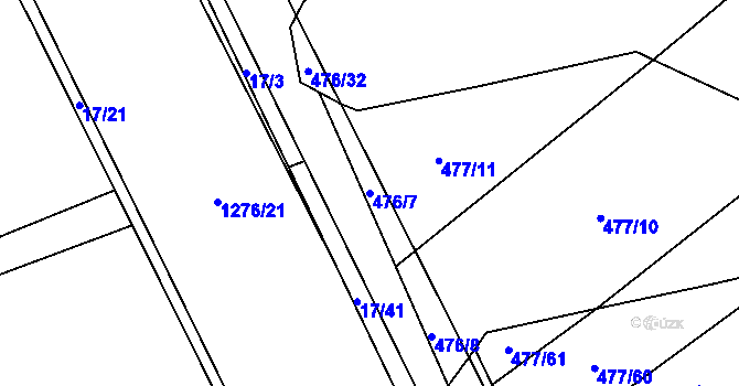 Parcela st. 476/7 v KÚ Skotnice, Katastrální mapa