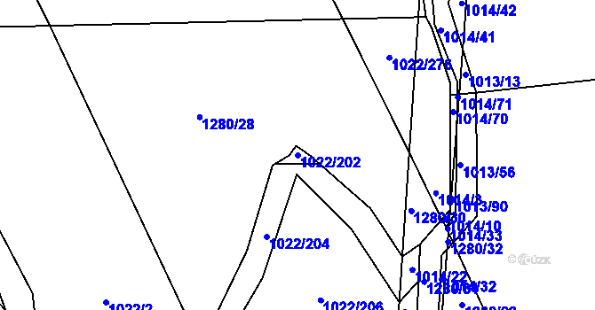 Parcela st. 1022/202 v KÚ Skotnice, Katastrální mapa