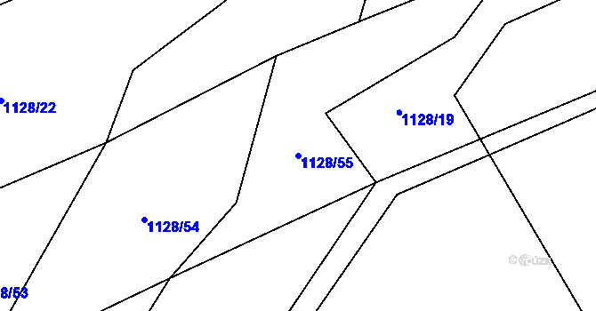 Parcela st. 1128/55 v KÚ Skotnice, Katastrální mapa