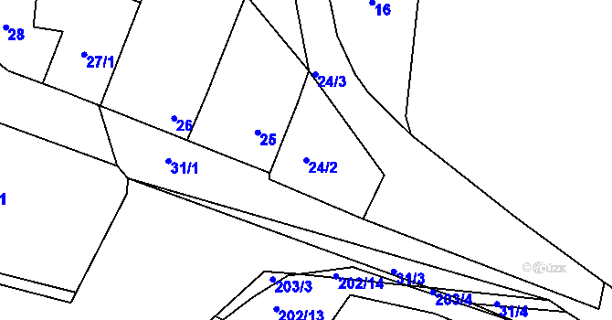 Parcela st. 24/2 v KÚ Skramníky, Katastrální mapa