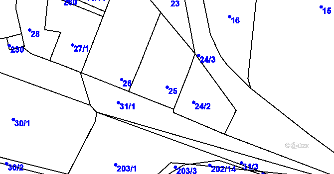 Parcela st. 25 v KÚ Skramníky, Katastrální mapa