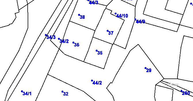 Parcela st. 35 v KÚ Skramníky, Katastrální mapa