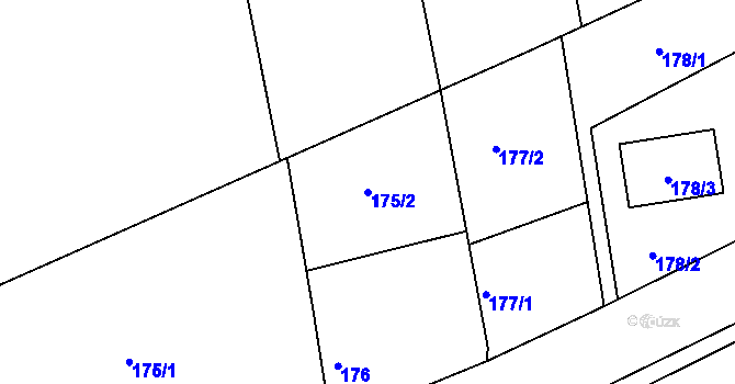 Parcela st. 175/2 v KÚ Skramníky, Katastrální mapa