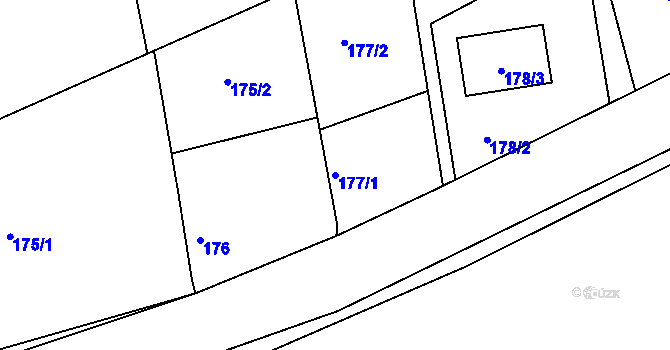 Parcela st. 177/1 v KÚ Skramníky, Katastrální mapa
