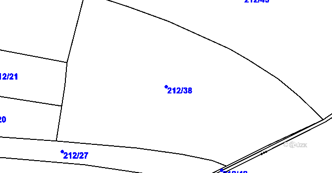 Parcela st. 212/38 v KÚ Skramníky, Katastrální mapa