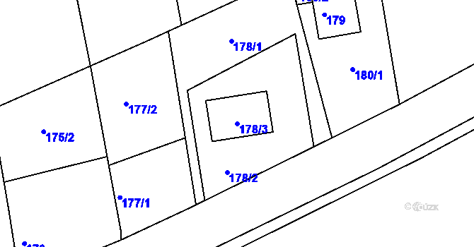 Parcela st. 178/3 v KÚ Skramníky, Katastrální mapa