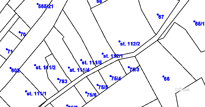 Parcela st. 112/1 v KÚ Skrbeň, Katastrální mapa