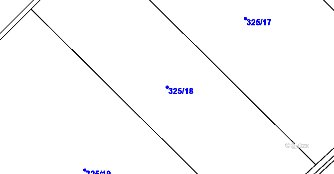Parcela st. 325/18 v KÚ Skrbeň, Katastrální mapa