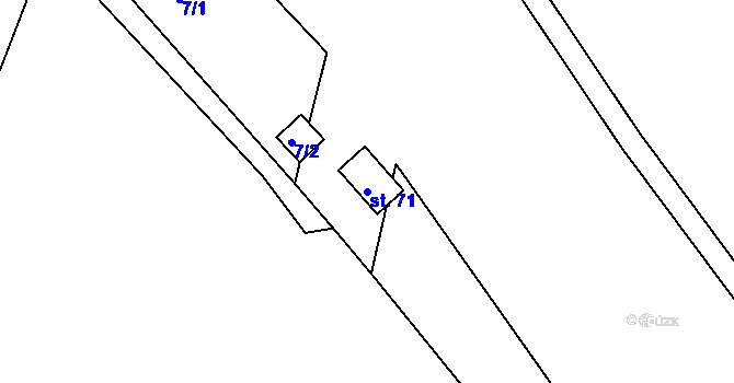 Parcela st. 71 v KÚ Skrchov, Katastrální mapa