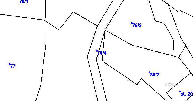Parcela st. 70/4 v KÚ Skrchov, Katastrální mapa
