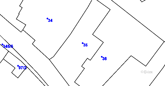 Parcela st. 35 v KÚ Skršice, Katastrální mapa