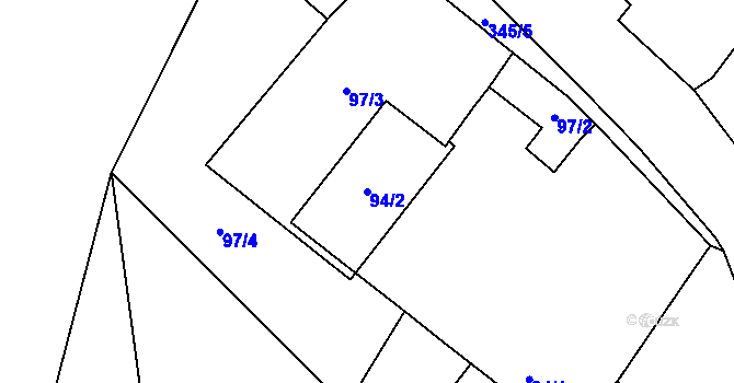 Parcela st. 94/2 v KÚ Skršice, Katastrální mapa