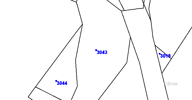 Parcela st. 3043 v KÚ Skršice, Katastrální mapa