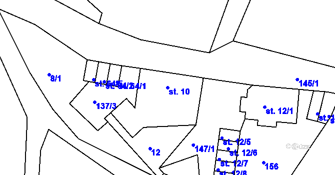 Parcela st. 10 v KÚ Chrámce, Katastrální mapa