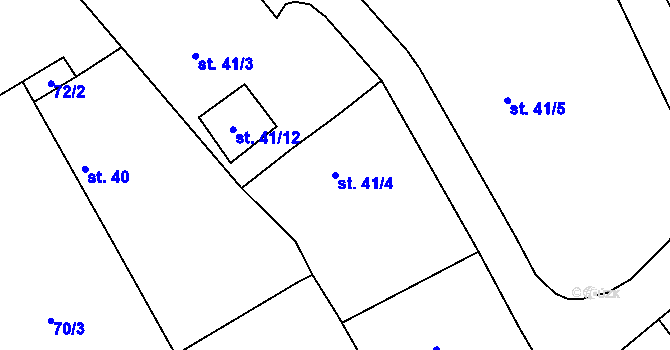 Parcela st. 41/4 v KÚ Skršín, Katastrální mapa