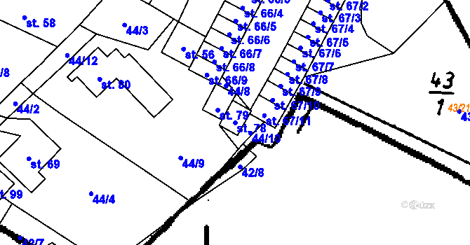 Parcela st. 78 v KÚ Skršín, Katastrální mapa