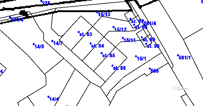 Parcela st. 85 v KÚ Skršín, Katastrální mapa