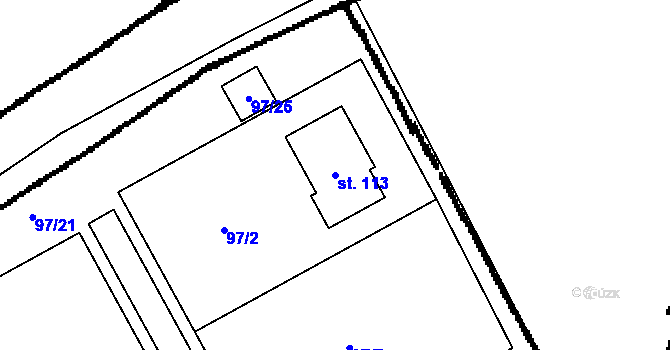 Parcela st. 113 v KÚ Skršín, Katastrální mapa