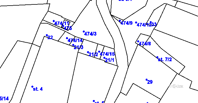 Parcela st. 474/15 v KÚ Skrýchov, Katastrální mapa