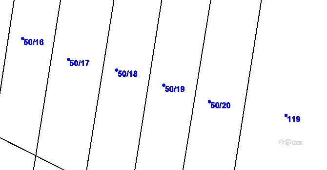 Parcela st. 50/19 v KÚ Dudov, Katastrální mapa